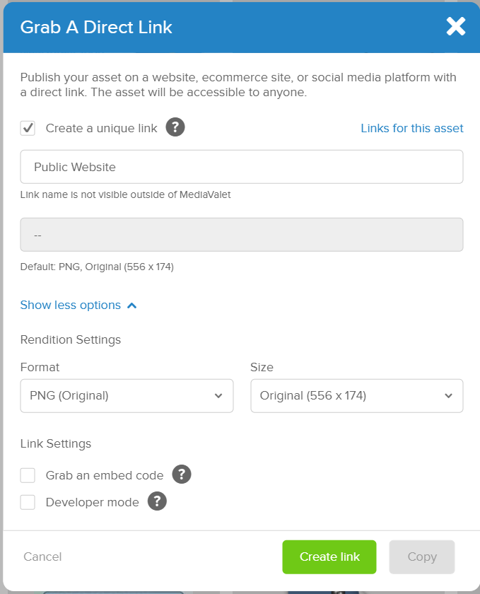 How do I create a CDN Link? MediaValet Support Centre