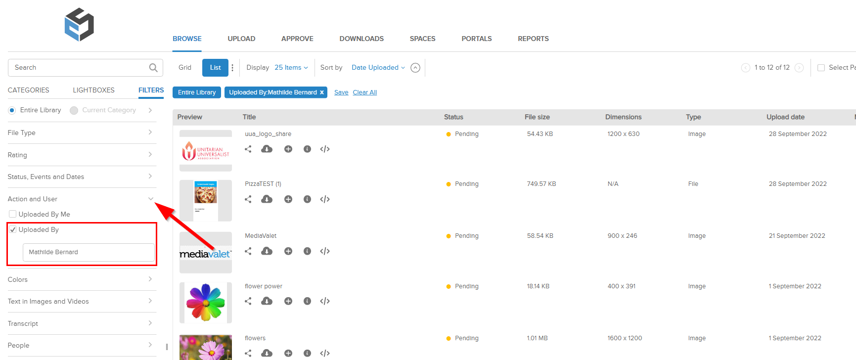 I received an email to approve pending assets, but there is nothing to ...